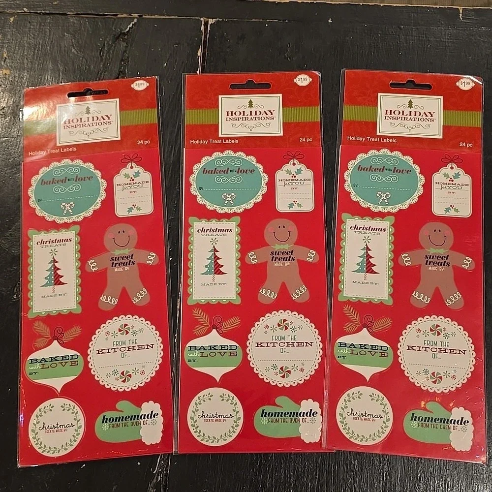 (3)‎ Packs NEW Jo-Ann Stores Holiday Christmas Treat Labels Stickers Baked Goods